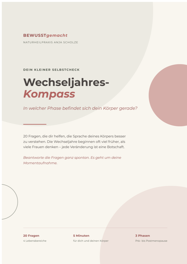 Titelseite des Wechseljahres-Kompass von Anja Scholze